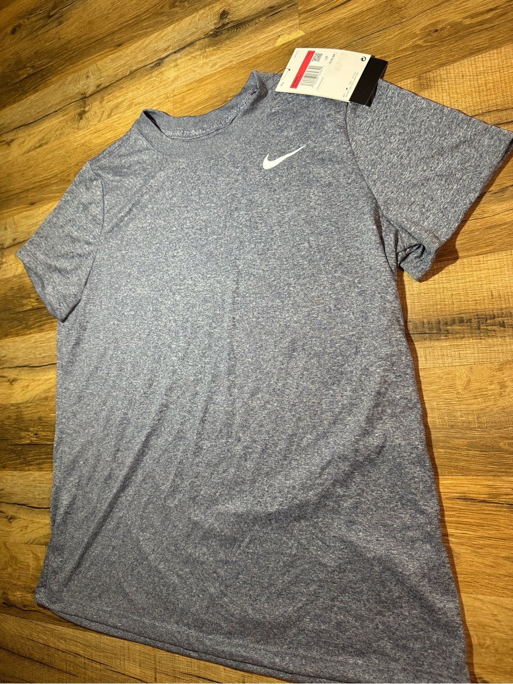 Nike Women Heather Blue Performance Short Sleeve Tee